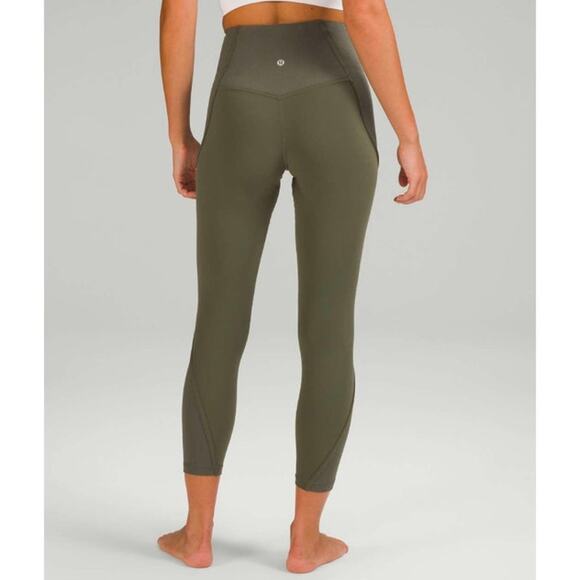 NWOT Lululemon Align HR Ribbed Panel Waist and Cuff Carob Brown (green) Size 6 - Picture 2 of 11